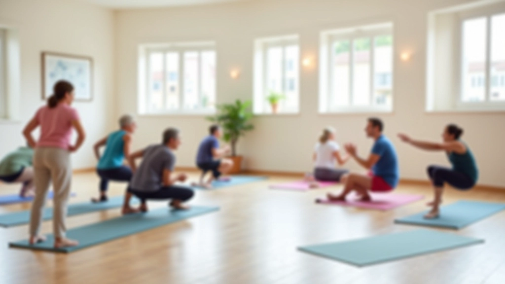 Gentle exercise class in progress